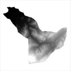نقشه مدل رقومی ارتفاعی (DEM) شهرستان آزادشهر (واقع در استان گلستان)